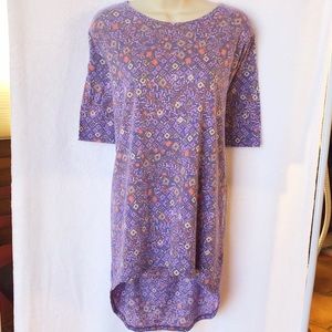 LuLaRoe Irma Floral on Purple Top Authentic